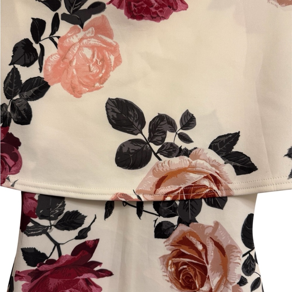 PrettyLittleThing Cream Floral Midi Dress - Picture 3 of 6